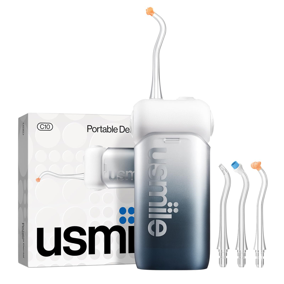usmile C10 Portable Water Flosser for Travel - 95-Day Battery, 4 Modes, 180ml Tank