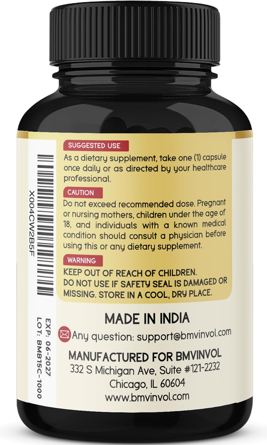 BMVINVOL Berberine Capsules with Cinnamon Turmeric

