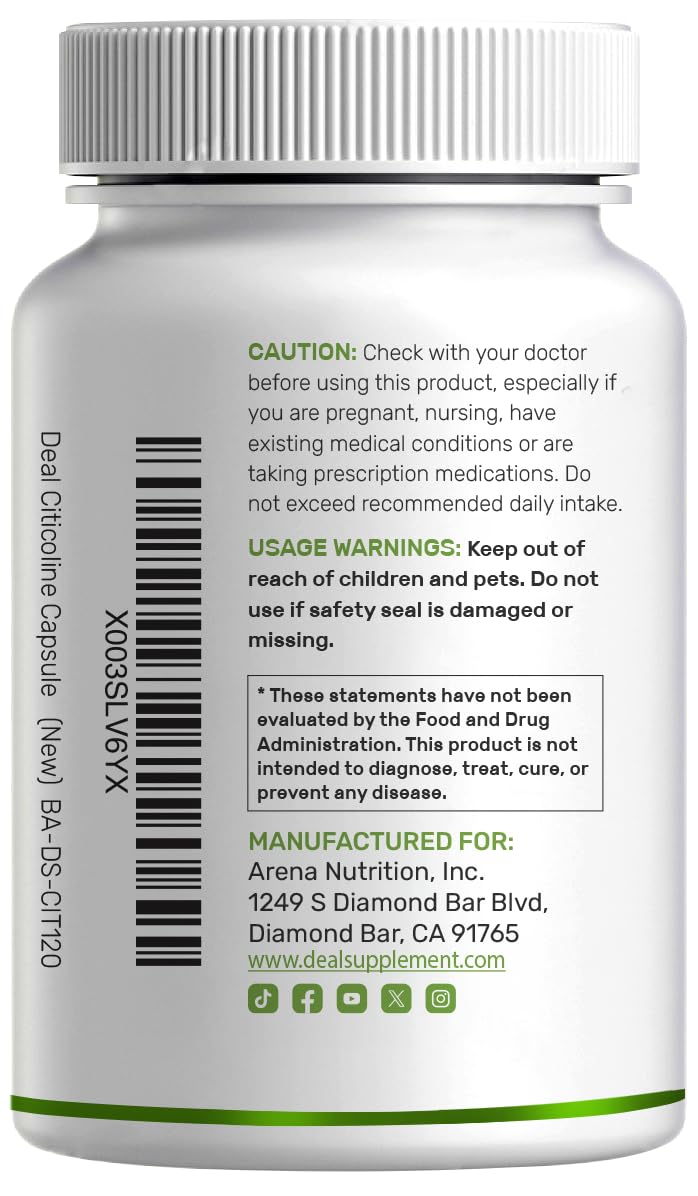 Citicoline CDP Choline Brain Support | Nootropic Supplement

