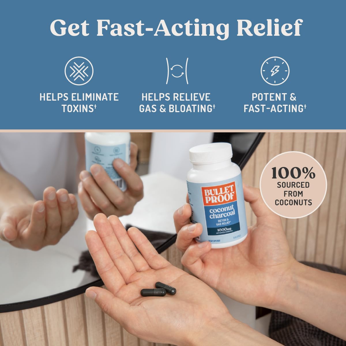 Bulletproof Charcoal Detox Capsules for Gas Relief

