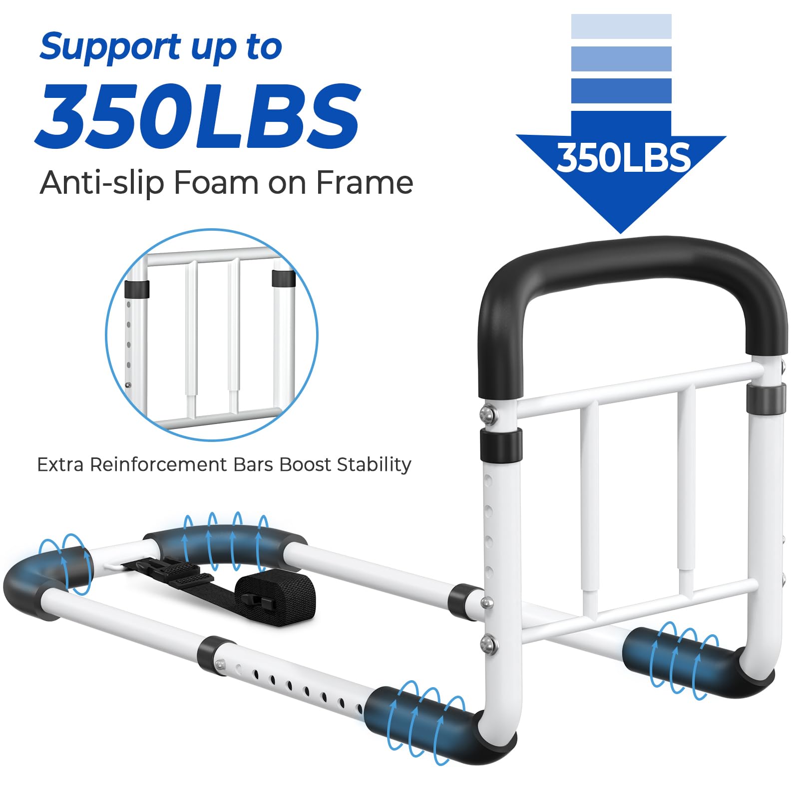 BigDolphin Bed Rail for Seniors - Non-Slip Handle

