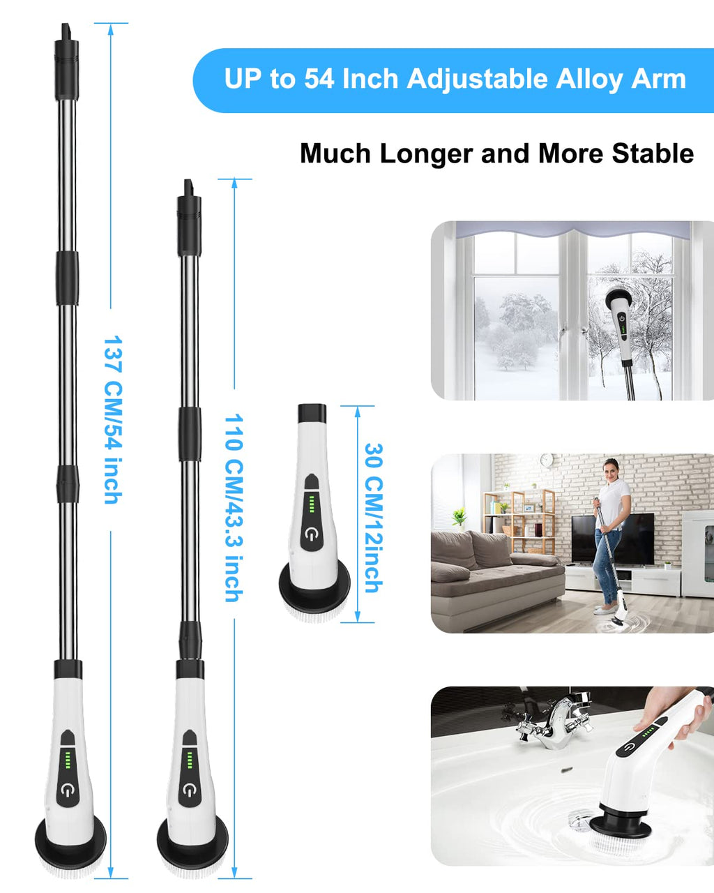 Leebein Electric Spin Scrubber Cordless with 8 Heads


