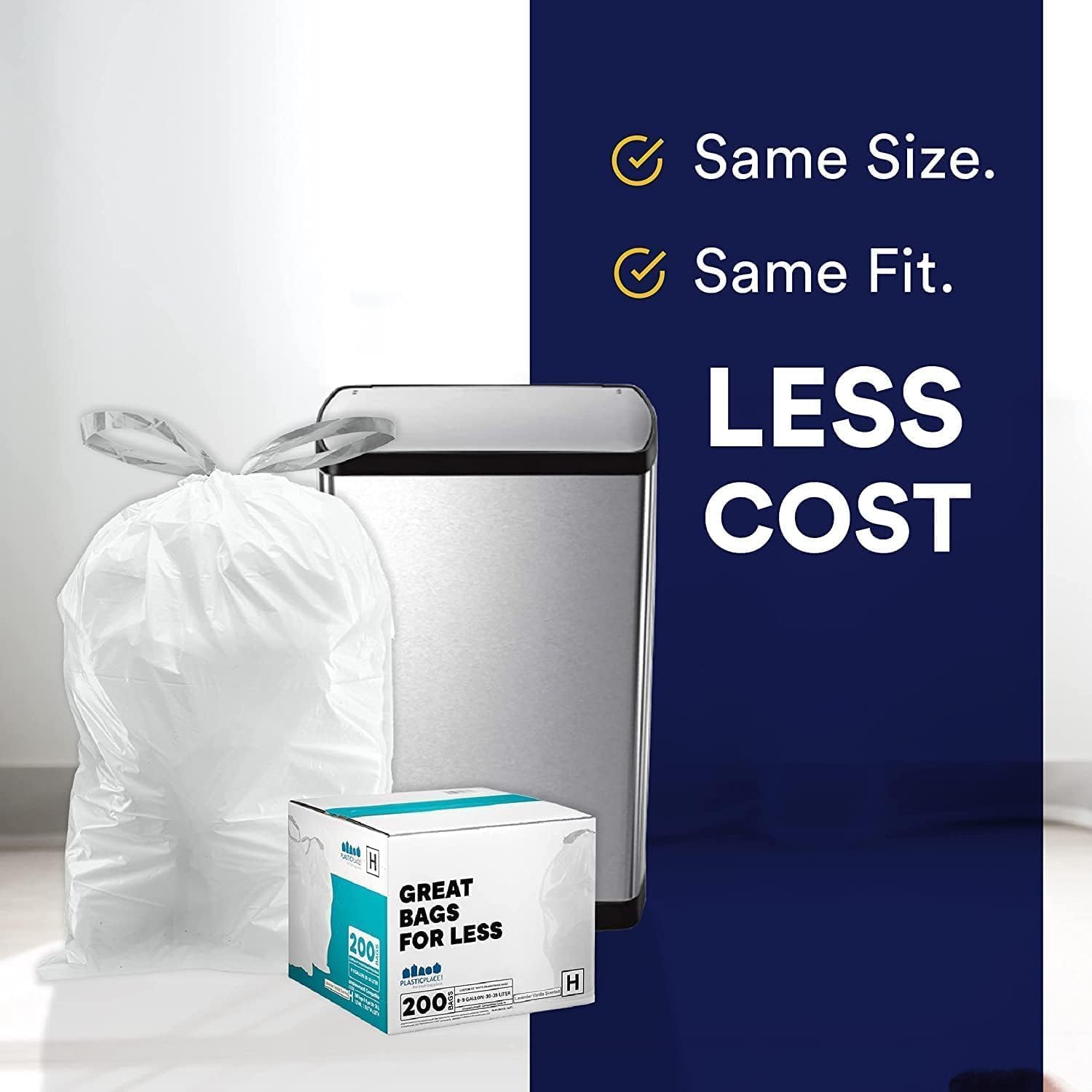Plasticplace Custom Fit Trash Bags for Code Q | 13-17 Gal


