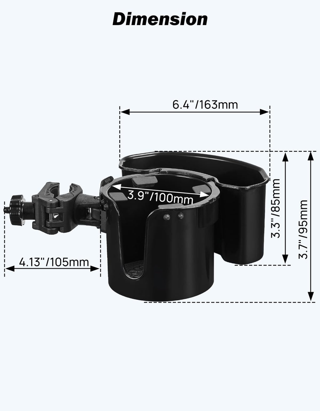 JOYTUTUS Wheelchair Cup Holder 2-in-1 with Storage

