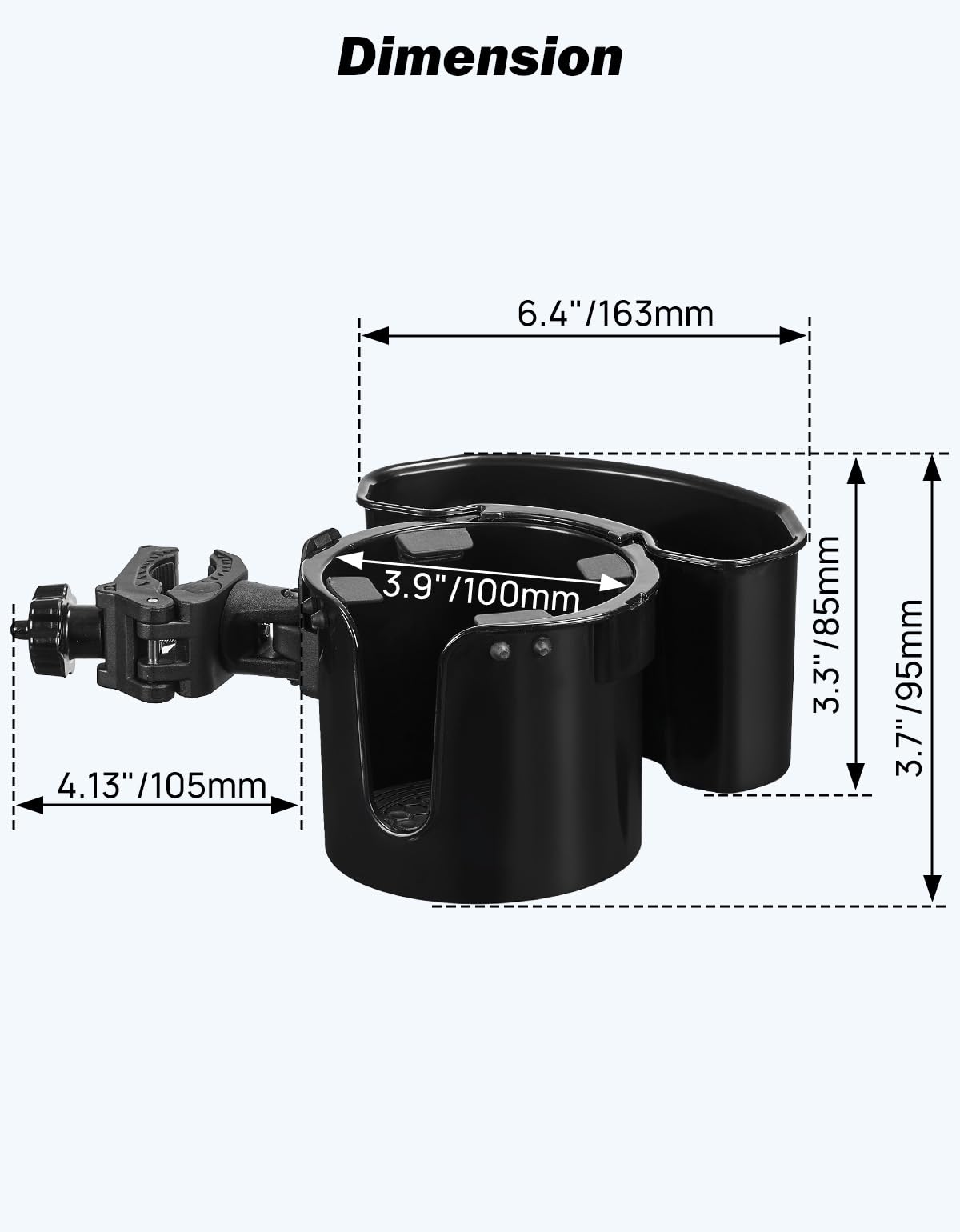JOYTUTUS Wheelchair Cup Holder 2-in-1 with Storage

