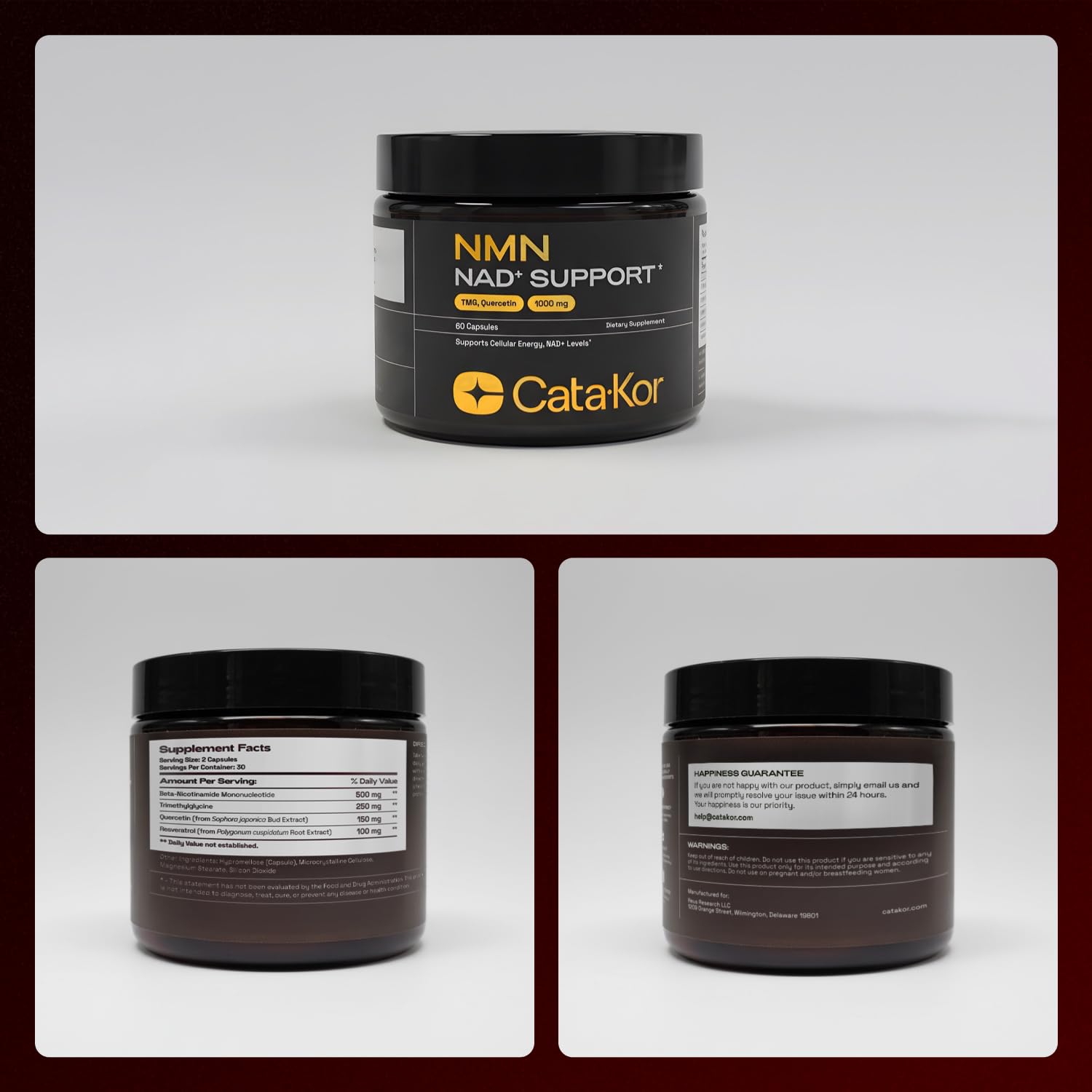 Cata-Kor NMN Supplement NAD Support Quercetin Resveratrol

