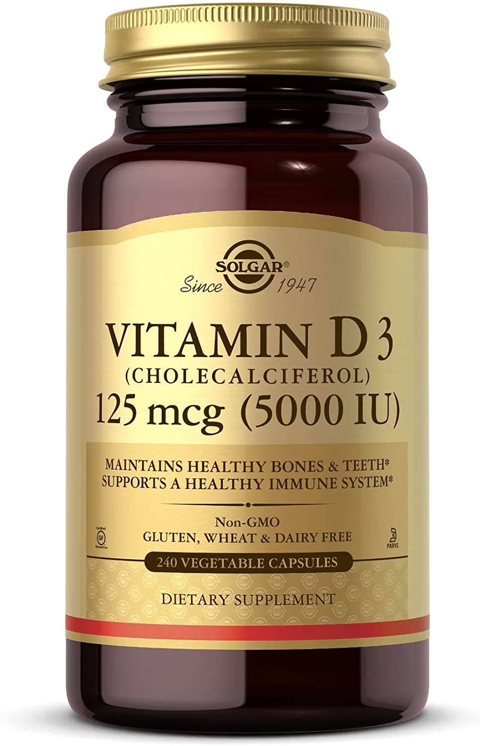 Solgar Vitamin D3 125 mcg (5000 IU) Immune Support

