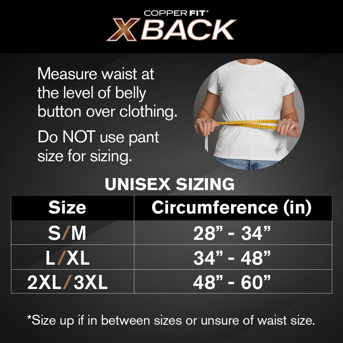 Copper Fit X-Back Back Brace - Adjustable Lumbar Support


