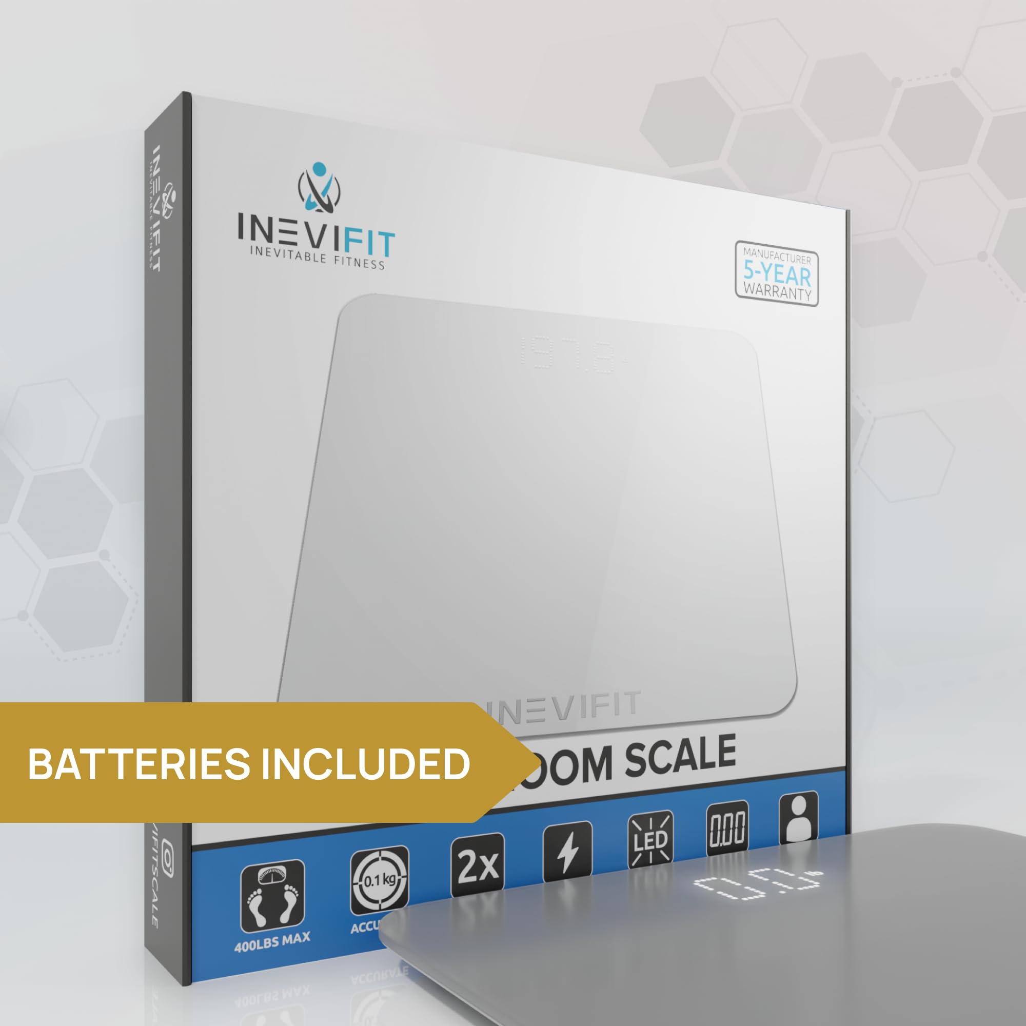 INEVIFIT Digital Bathroom Scale - Auto-Calibrating


