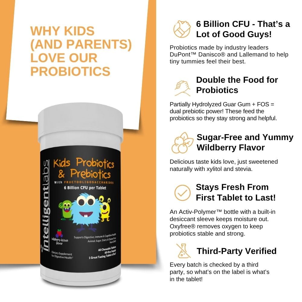 Intelligent Labs Kids Probiotics with Prebiotics - Chewables


