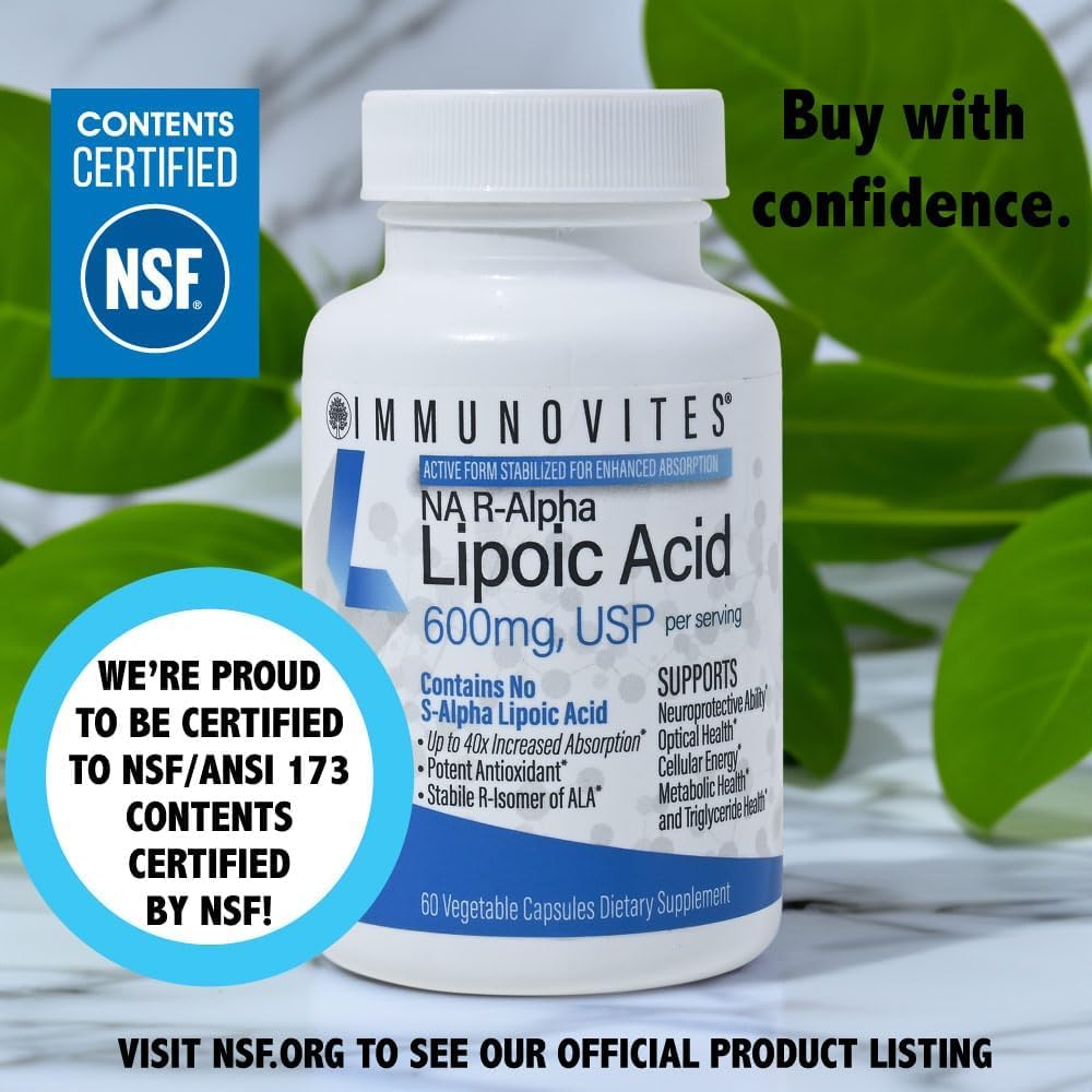 IMMUNOVITES Stabilized R-Alpha Lipoic Acid 600 mg

