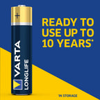 Varta Longlife AA Alkaline Batteries - Mercury Free


