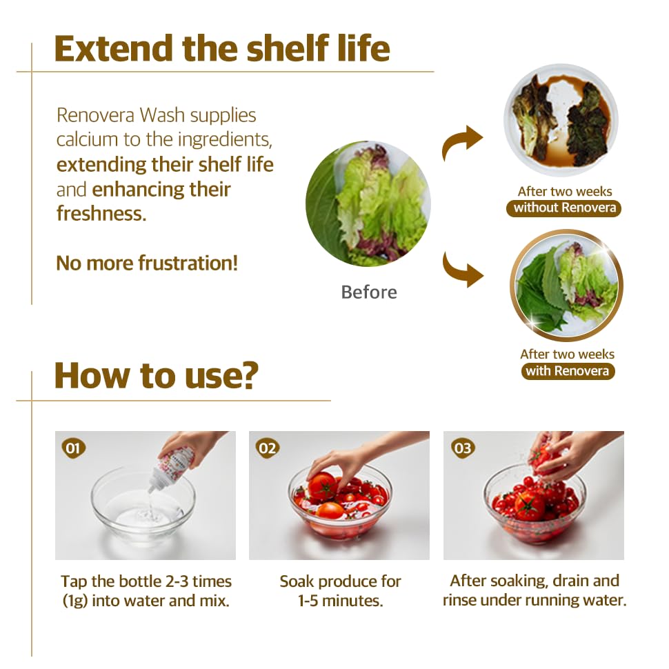 Renovera Fruit & Vegetable Wash - Gentle Produce Cleaner

