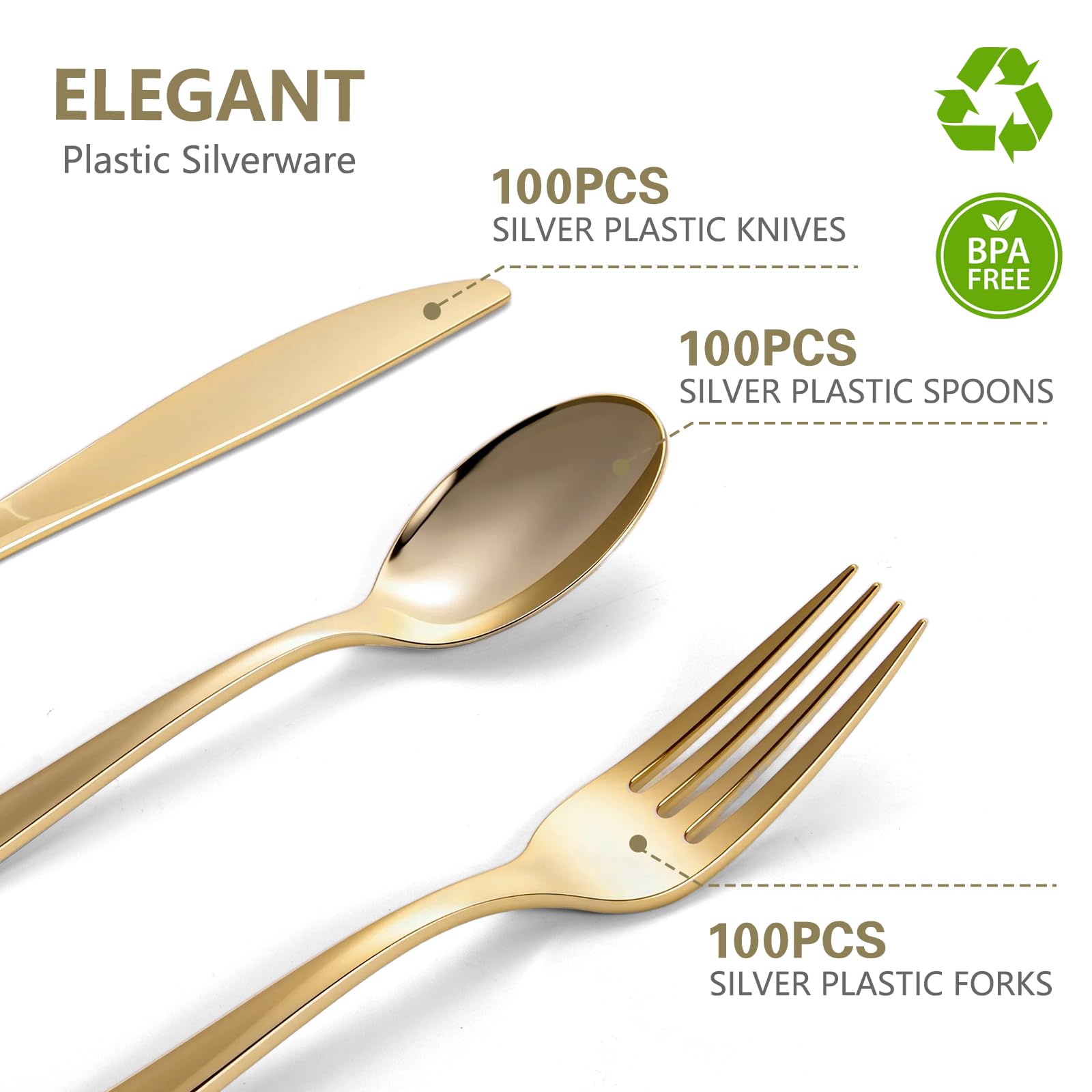 Plastic Cutlery Set - Heavy-Duty Disposable, BPA-Free

