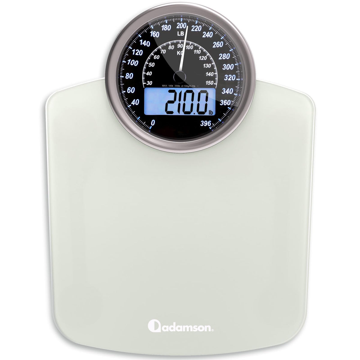 Adamson Hybrid Bathroom Scale with Analog & Digital Display