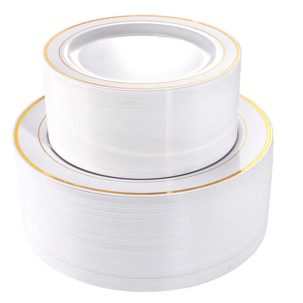 Disposable Plastic Plates with Rim for Parties

