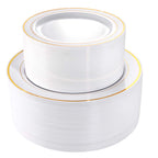 Disposable Plastic Plates with Rim for Parties

