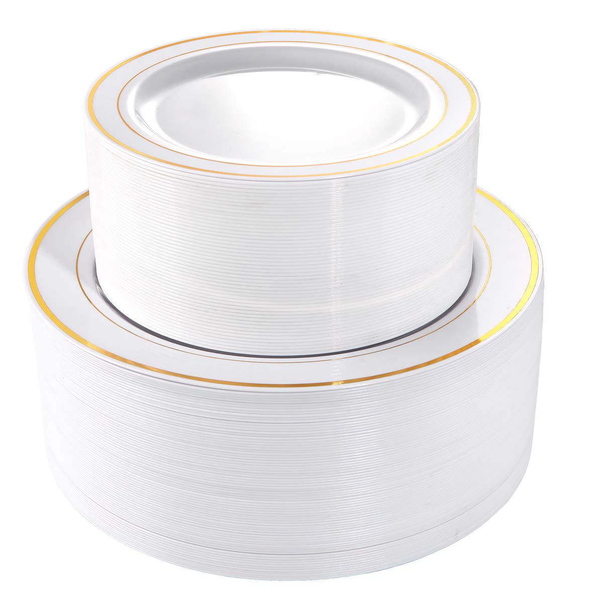 Disposable Plastic Plates with Rim for Parties

