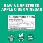 Apple Cider Vinegar Capsules Herbtonics 1500mg with Mother

