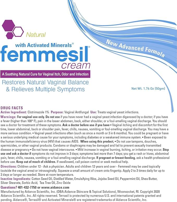 Femmesil Yeast Infection Treatment Vaginal Cream

