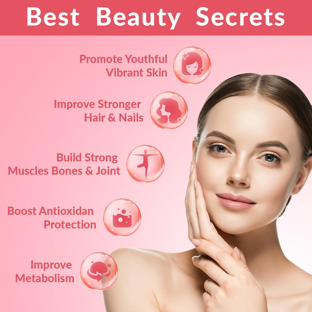 Sugar Free Collagen Gummies for Women with Biotin & Vitamins

