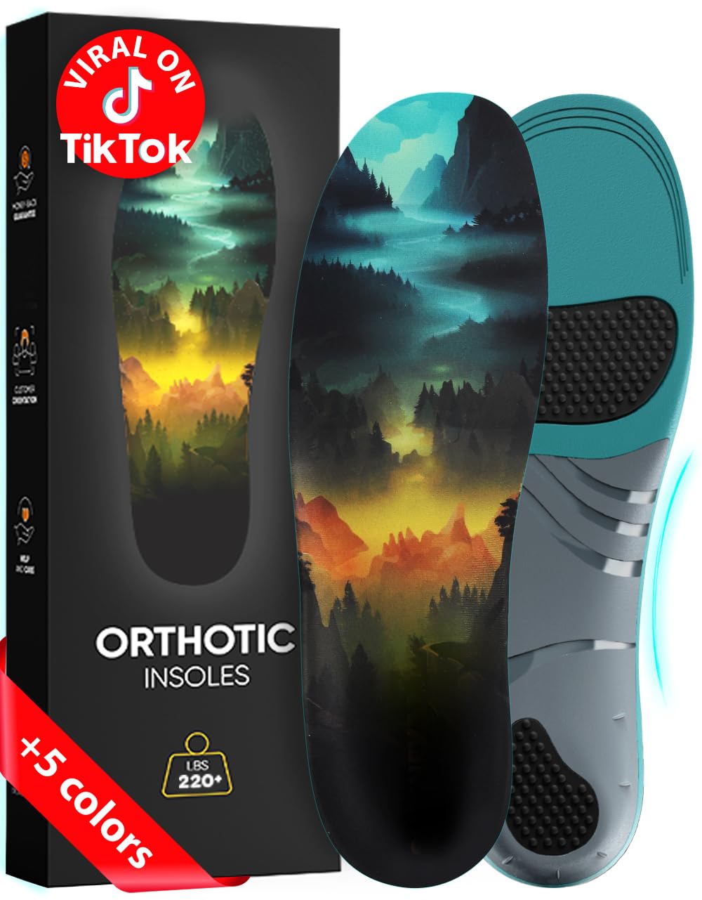 CRUVHEAL Plantar Fasciitis Insoles - High Arch Support Orthotic Inserts