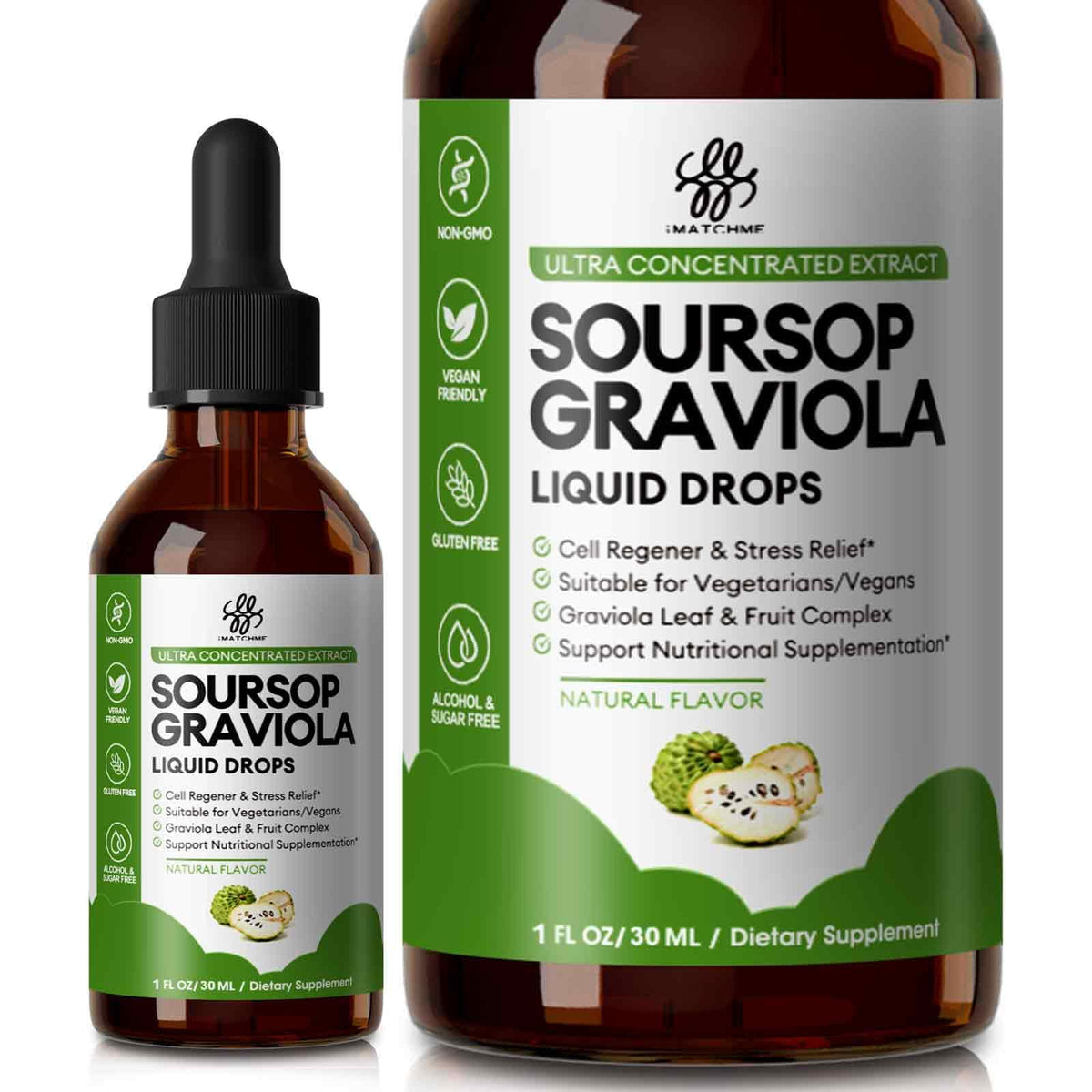 iMATCHME Soursop Graviola Liquid Drops for Immune Health and Gut Health