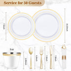 BESTVIP Disposable Plastic Dinnerware Set

