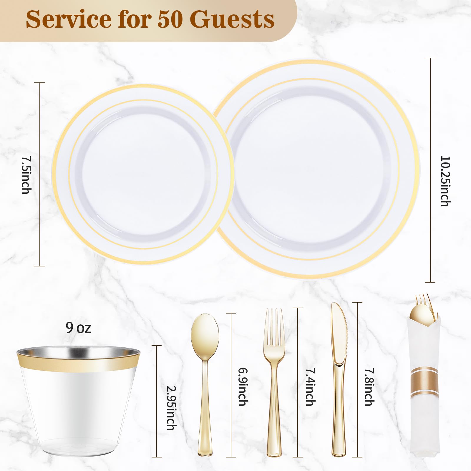 BESTVIP Disposable Plastic Dinnerware Set

