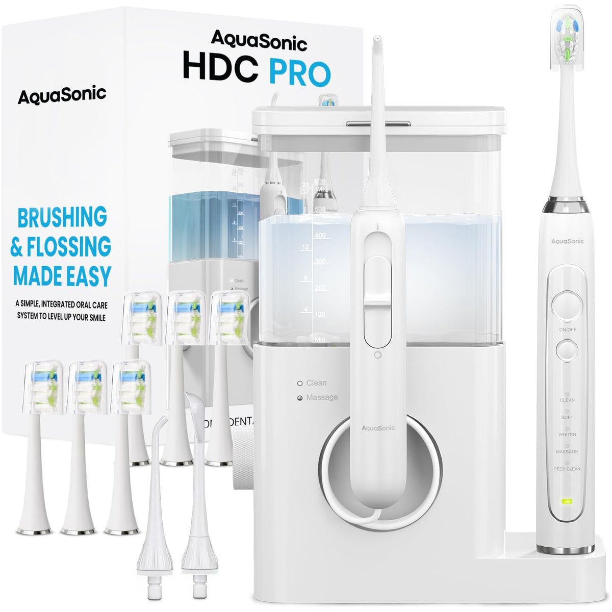 AquaSonic Home Dental Center PRO All-in-One Toothbrush Flosser