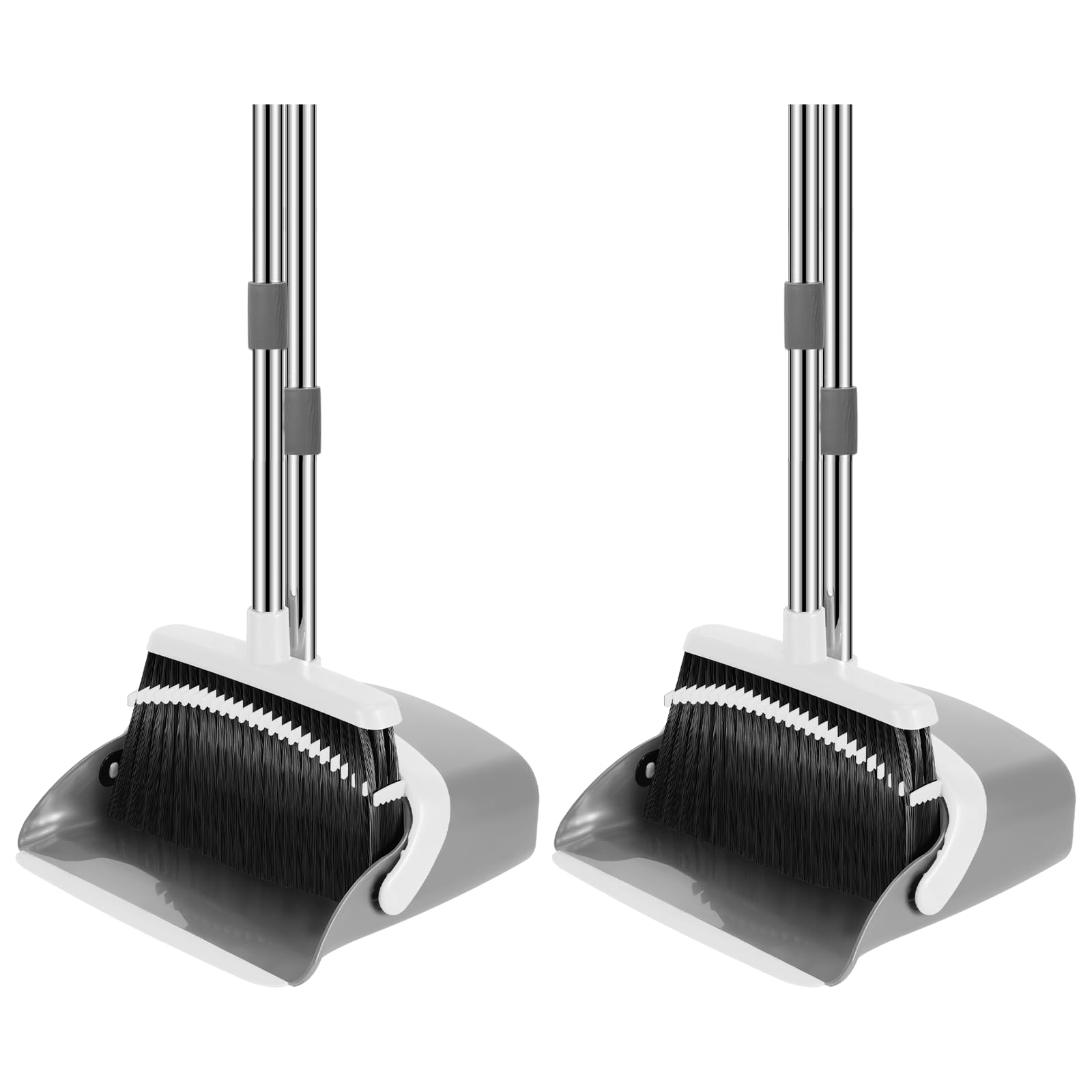 NACENA Broom and Dustpan Set with 52-in Adjustable Handle for Home Kitchen Office