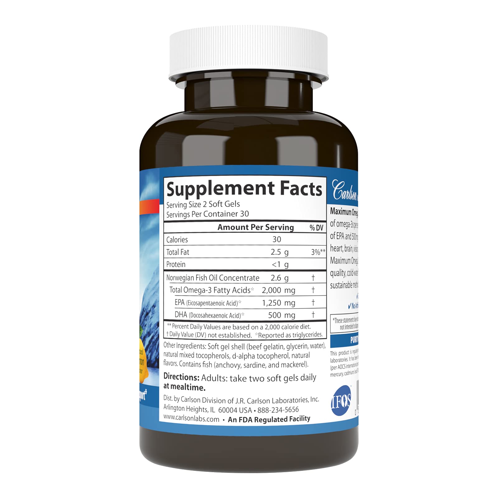 Carlson Maximum Omega 2000 Omega-3 Fish Oil Softgels

