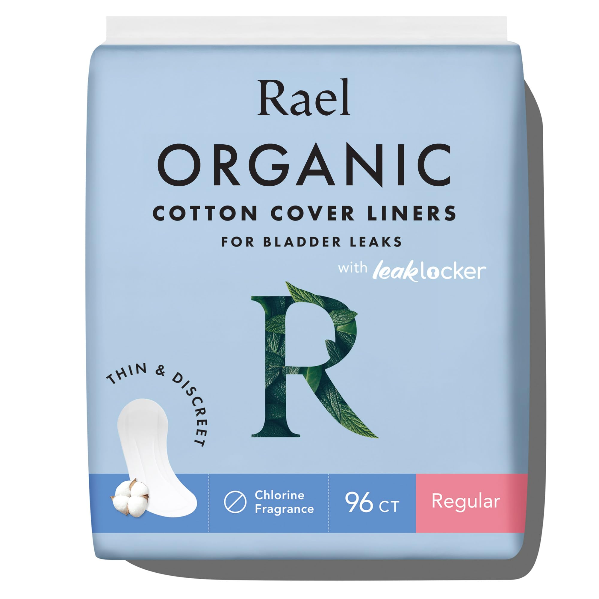 Rael Incontinence Pads for Women - Organic Cotton Cover, 4-Layer Core, Heavy Absorbency