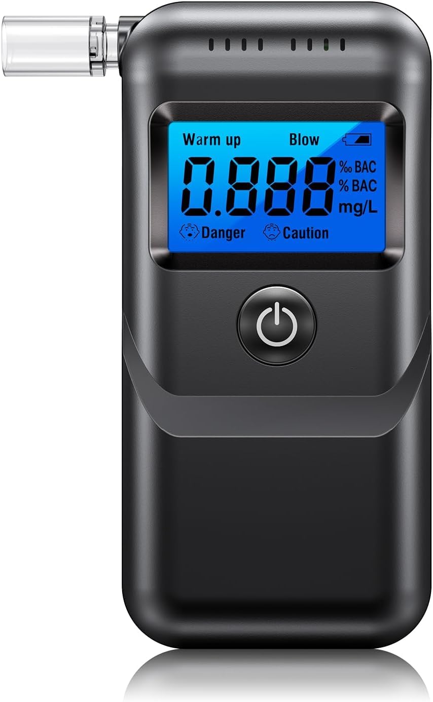 Breathalyzer Alcohol Tester with LCD Display - Portable

