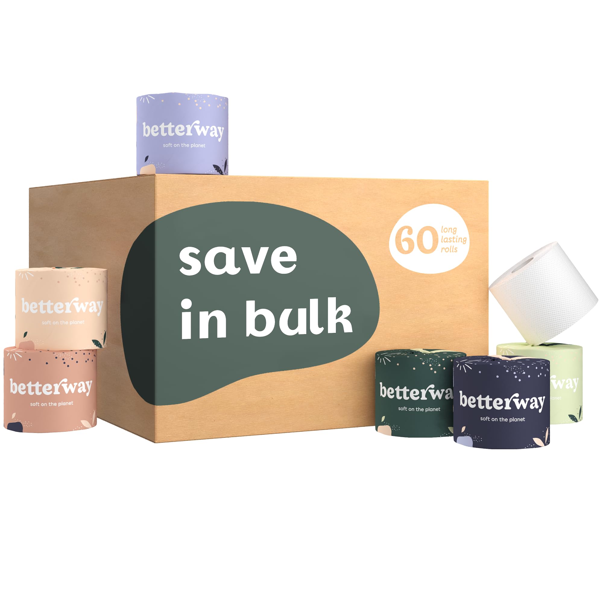 Betterway Bamboo Toilet Paper 3-Ply, PFAS Free & FSC Certified