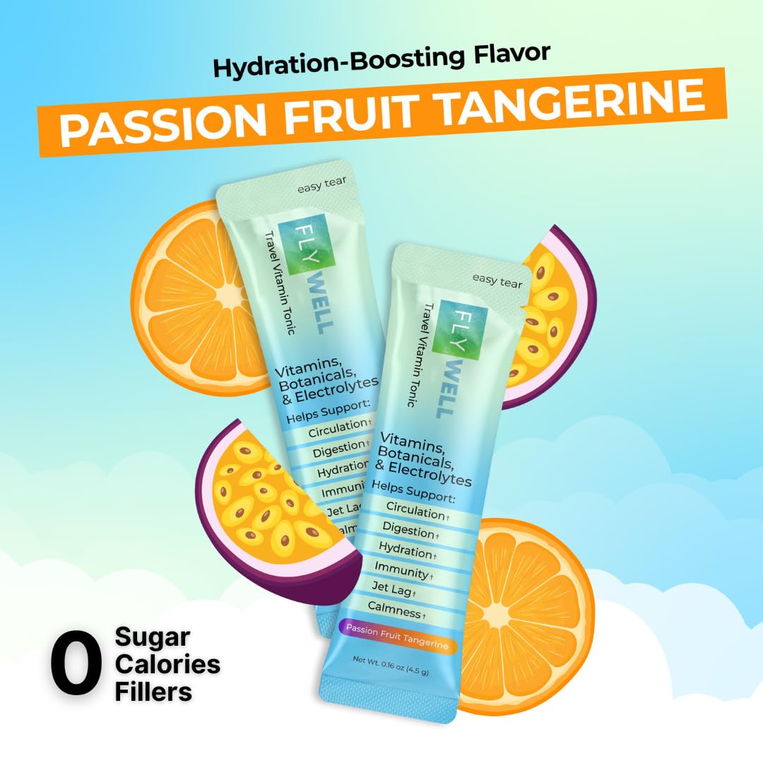 FlyWell Travel Vitamin Electrolyte Powder for Hydration

