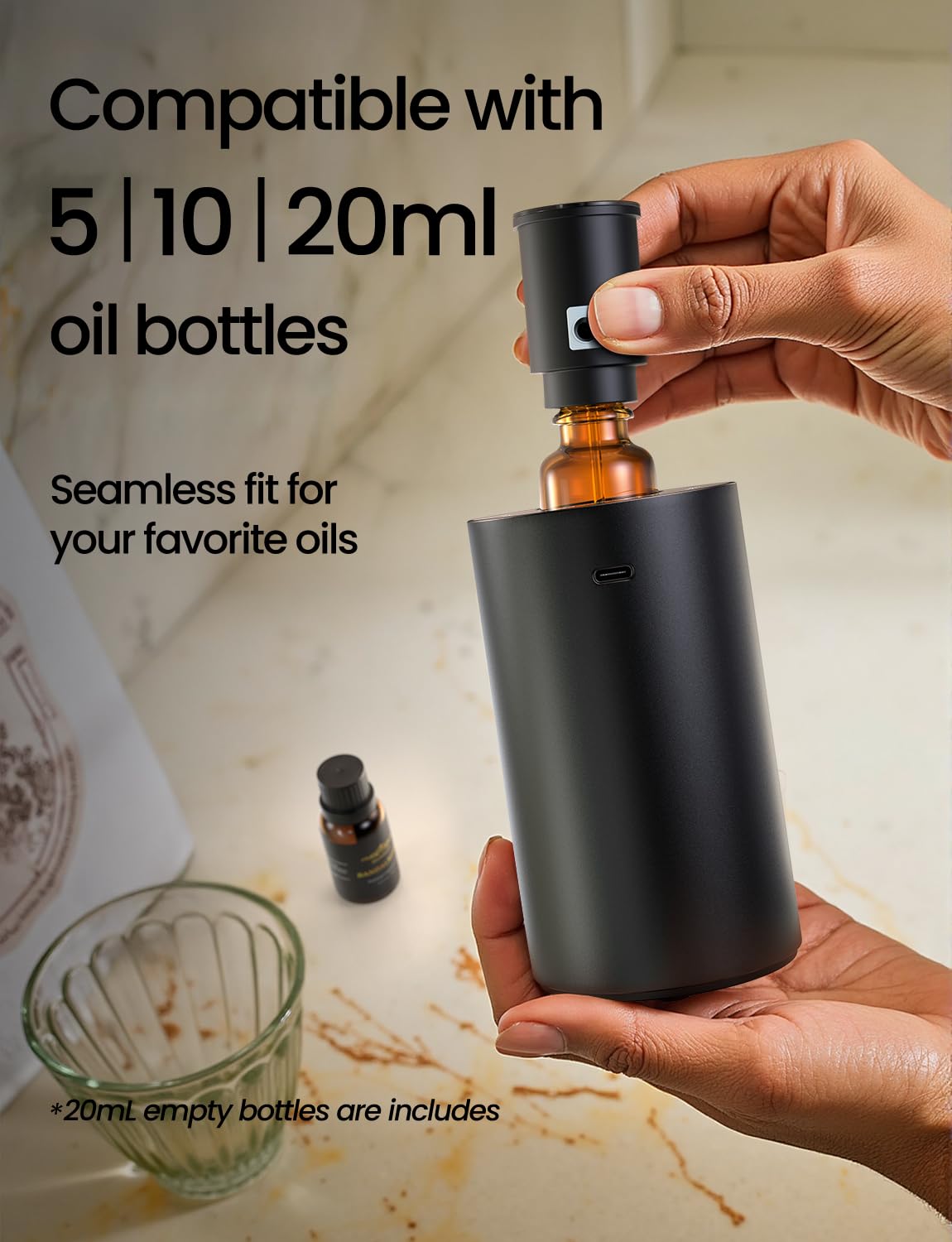 Waterless Rechargeable Essential Oil Diffuser for Home & Car

