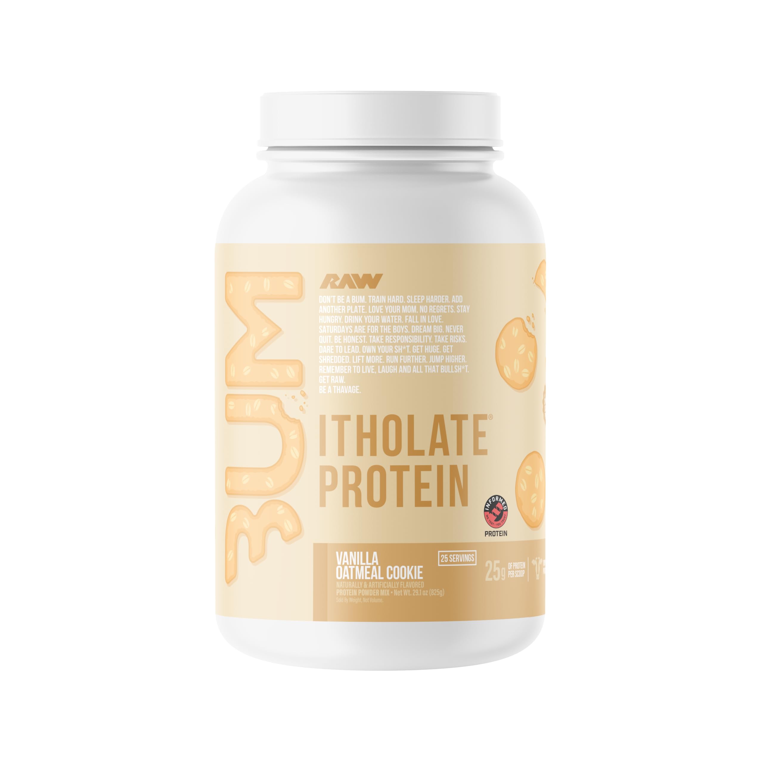 RAW Whey Isolate Protein Powder - Grass-Fed Low Fat Low Carb - 25 Servings