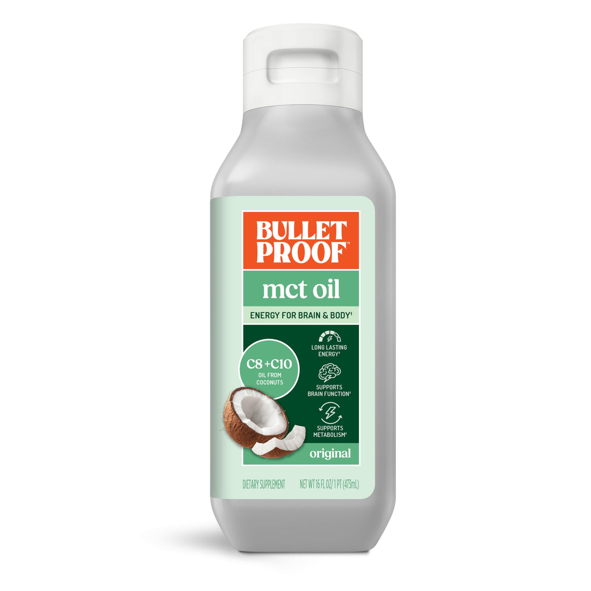Bulletproof C8 & C10 MCT Oil, 100% Pure Coconut, Unflavored, Non-GMO