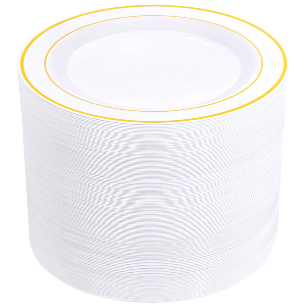 bUCLA Disposable Dinner Plates - Premium Plastic Tableware for Parties