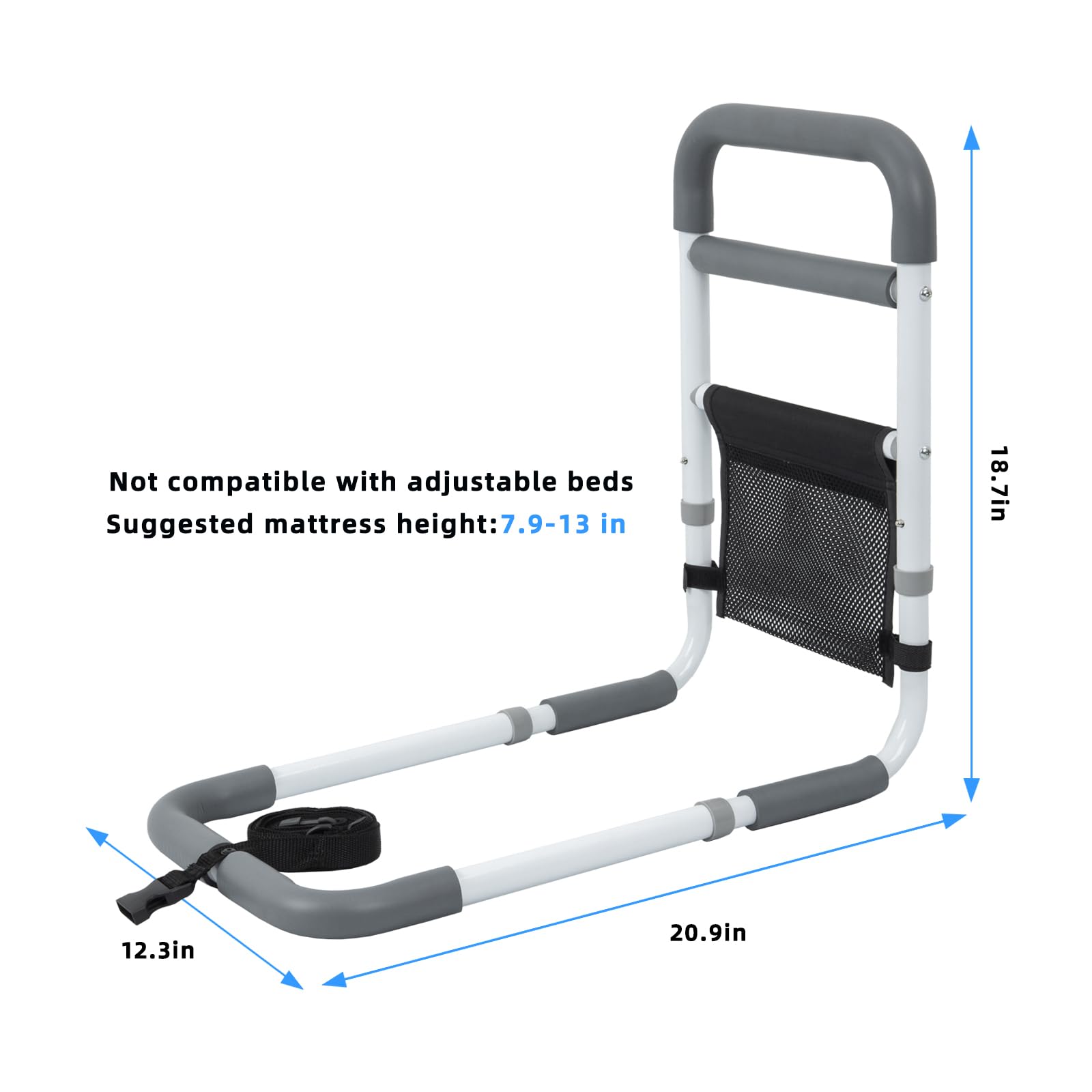 Bed Rail Assist for Seniors with Non-Slip Grip | Easy Install

