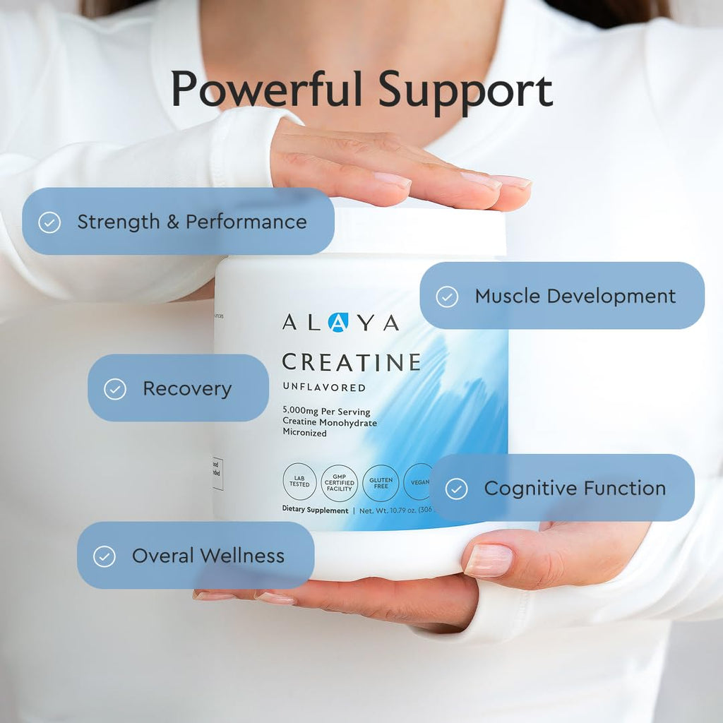 Creatine Monohydrate Powder by Alaya Naturals – Micronized

