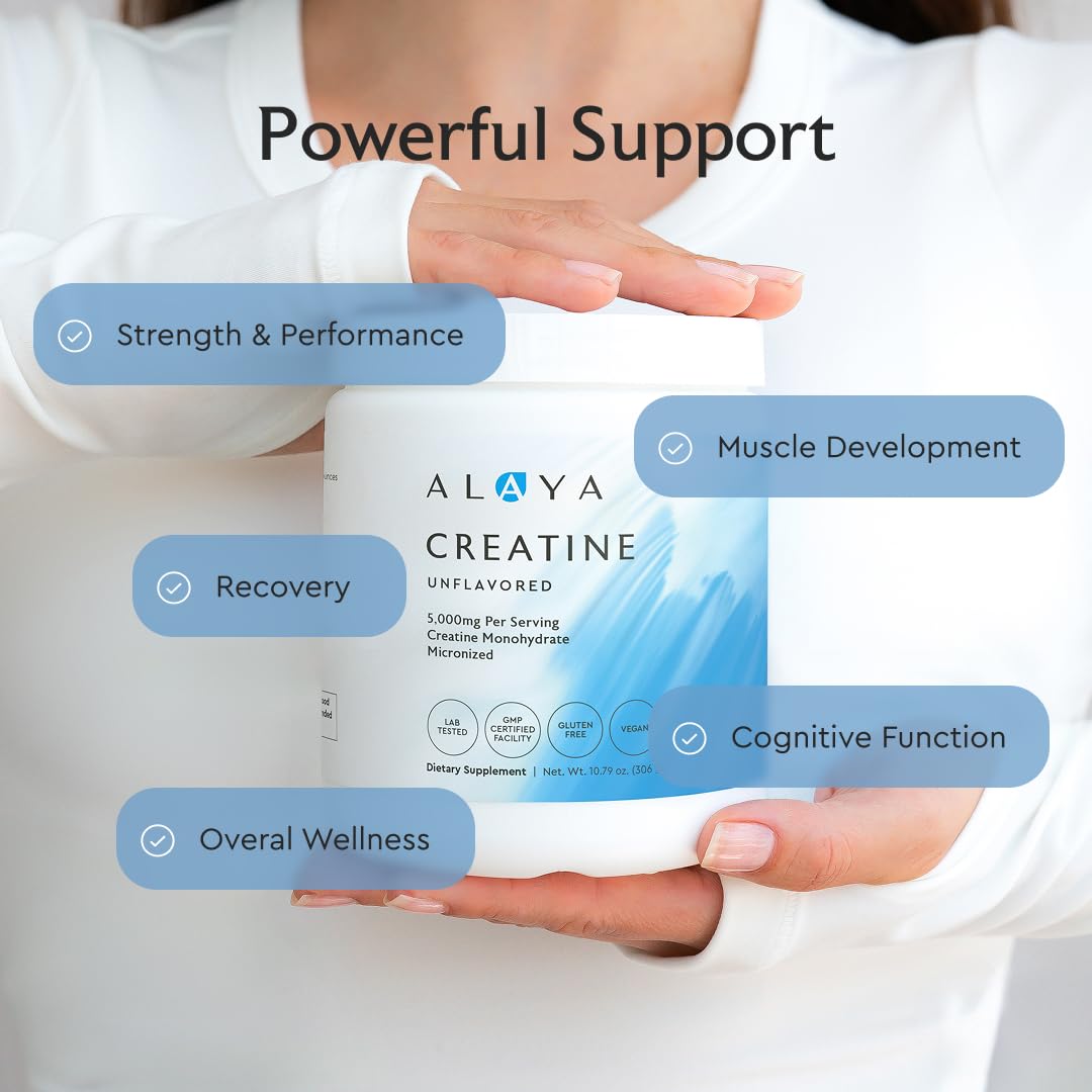 Creatine Monohydrate Powder by Alaya Naturals – Micronized

