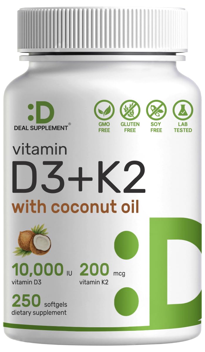 Deal Supplement Vitamin D3 K2 MK7 Softgels

