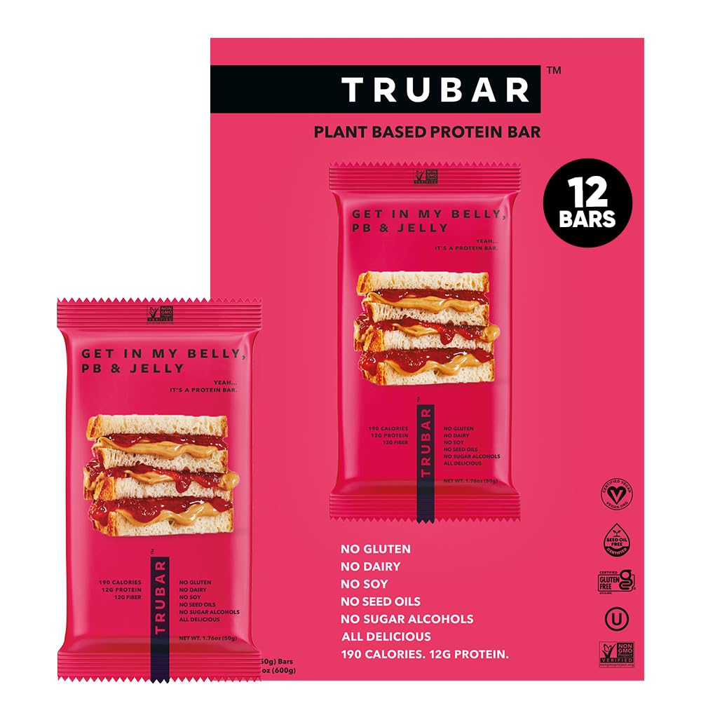 TRUBAR Vegan Protein Bar - Plant Based, Gluten Free