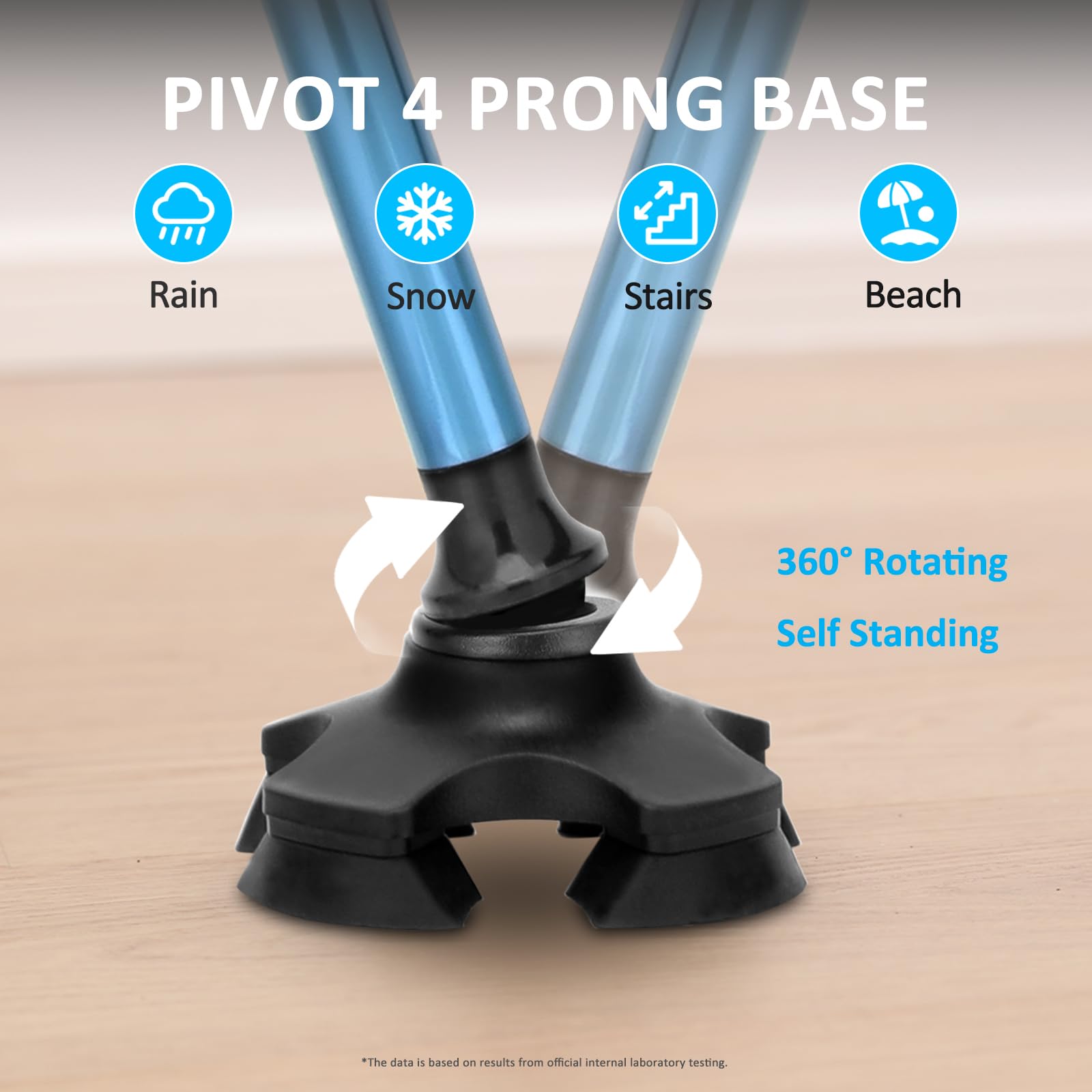 Walking Cane REHAND Foldable Adjustable Self-Standing Pivot

