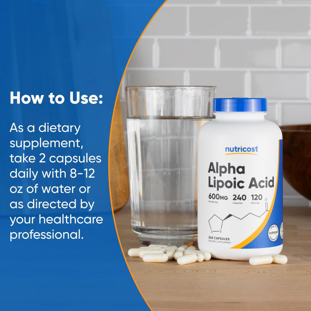 Nutricost Alpha Lipoic Acid 600mg Dietary Supplement

