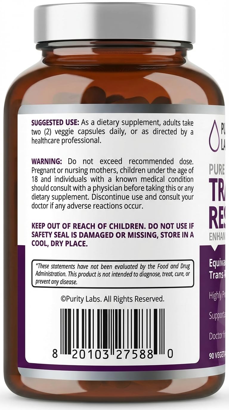 Purity Labs Trans-Resveratrol Supplement - Wellness Support

