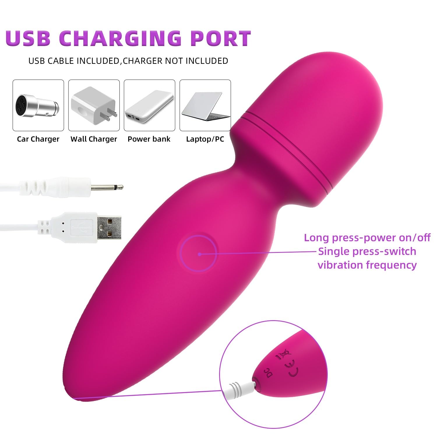 Fuwyiy Mini Massager – Cordless Handheld with 10 Modes

