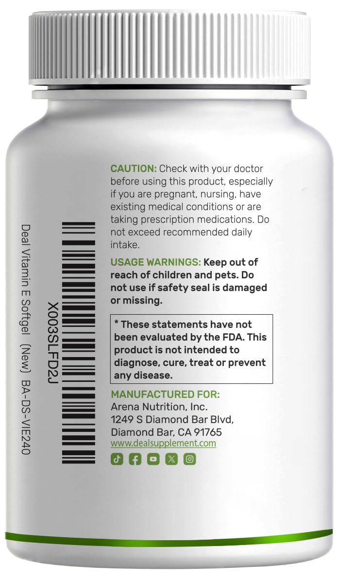 Deal Supplement Vitamin E Dietary Supplement

